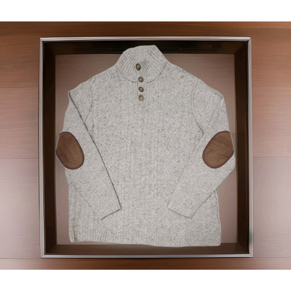 Johnston & Murphy Lambs Wool Sweater with Elbow Patches Men’s Large